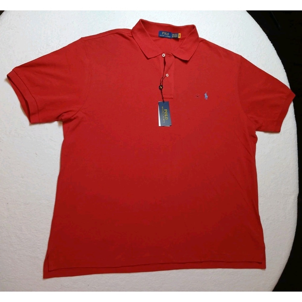 Polo Ralph Lauren Shirt Mens 3XB Big & Tall Classic Fit Red Soft Touch S/S NWT